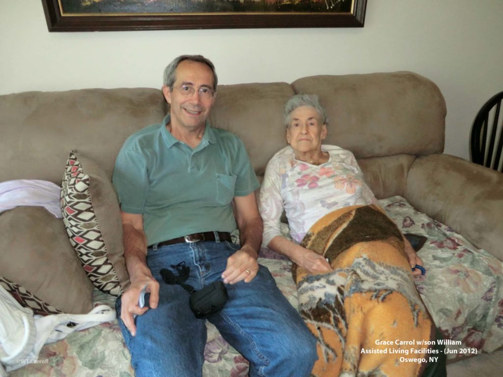 2012 Photo of William Carroll & Grace Carroll at Assist. Living Facility, Oswego, NY