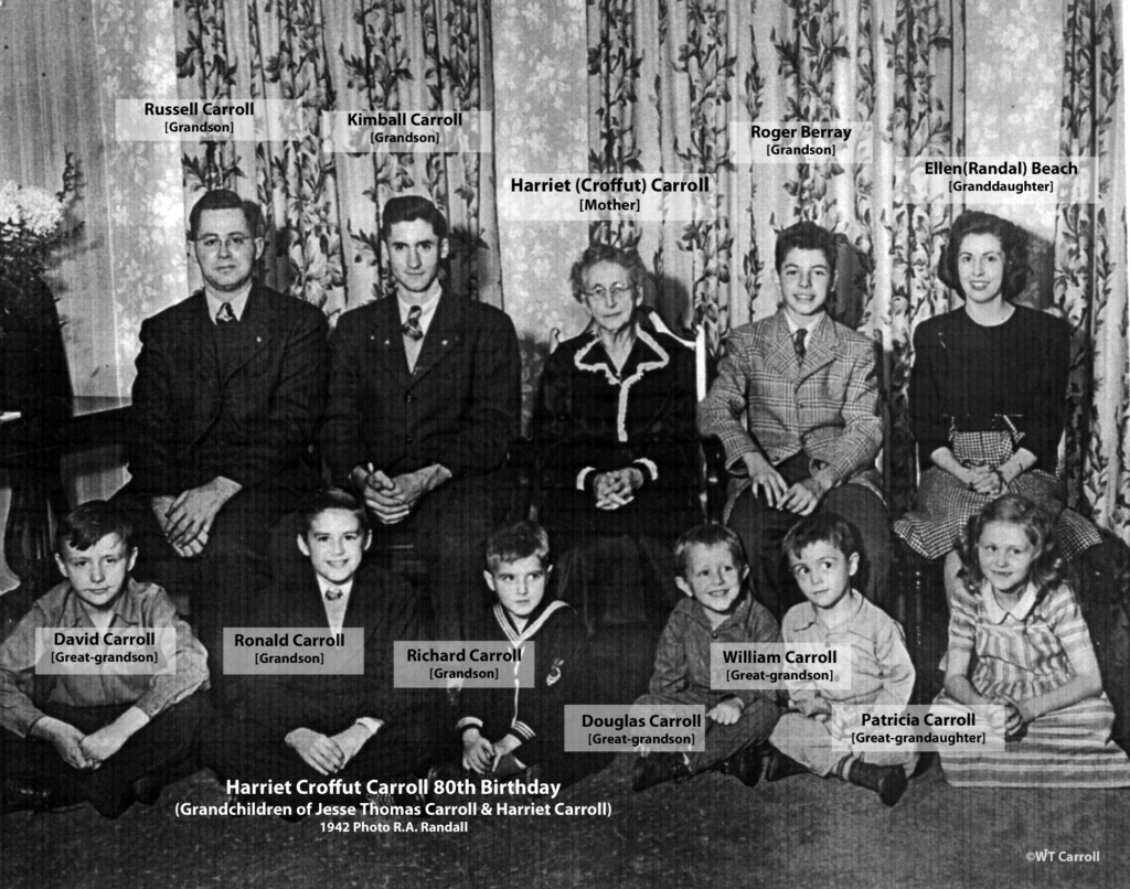 1942 Harriet Carroll's 80th birthday grandchildren photo