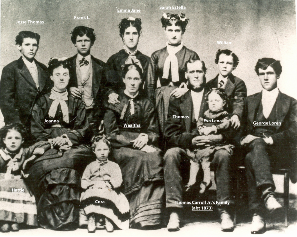 1873 Phot of Thomas Carroll Jr.'s Family