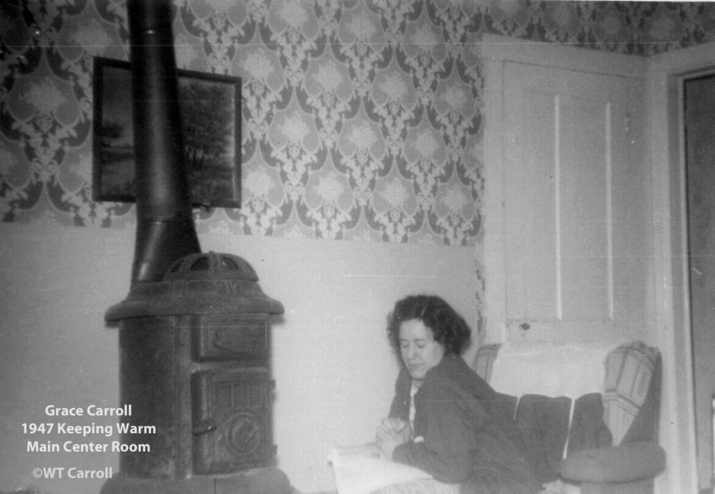 1947 Photo Grace Carroll living room old home