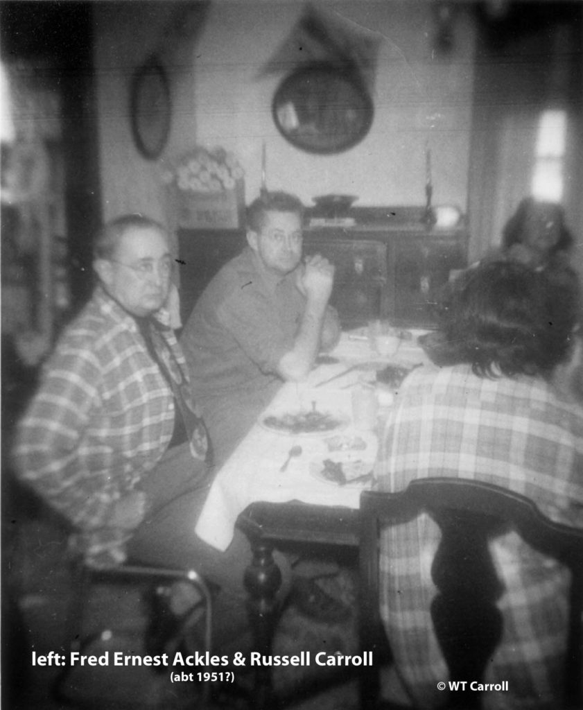 1951 Dinner photo Preble, Fred Ackles, Russell Carroll.