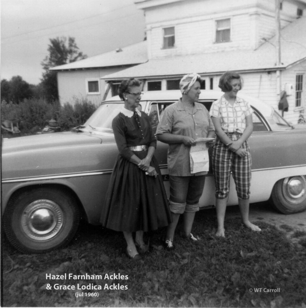 1960 photo of Hazel Ackles, Grace Carroll & Joan Ripley, old Phoenix, NY home.