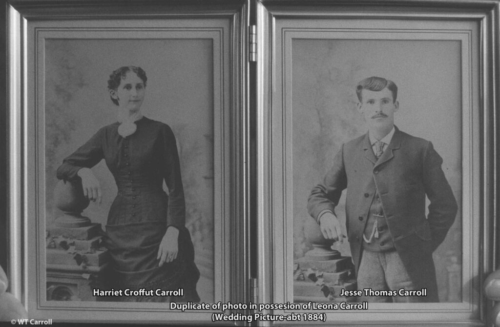 1884 Wedding Photo of Jesse Carroll & Harriet Croffut