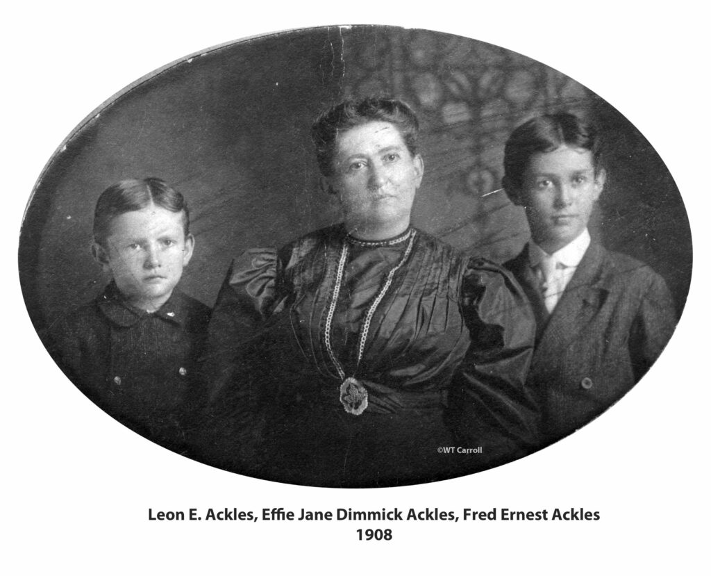 1908 Photo of Effie Dimmick Ackles and sons Leon & Fred