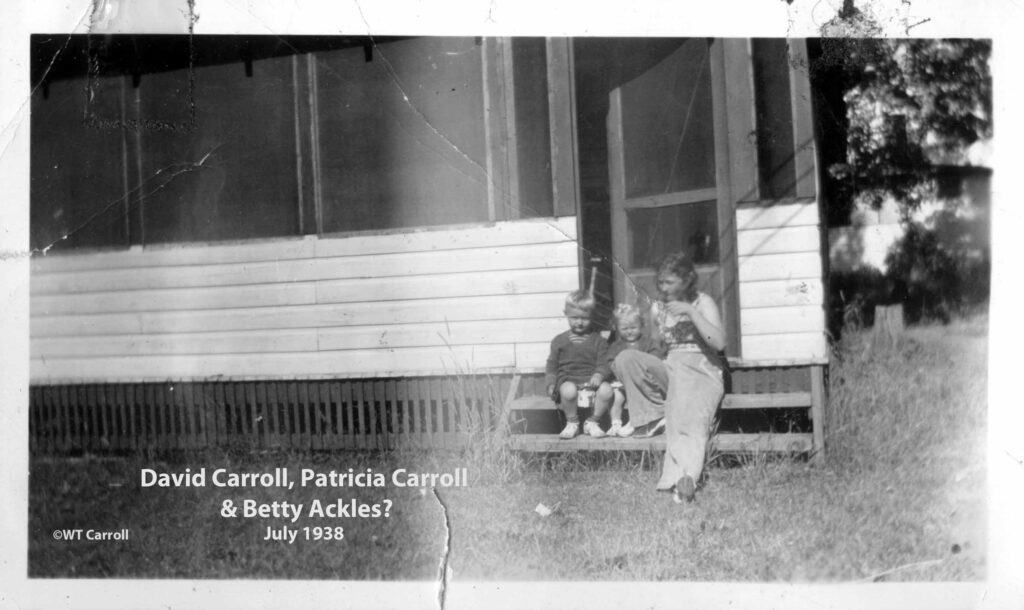 July 1938 Photo (Sandy Pond?) David Carroll, Pat Carroll & Betty Ackles