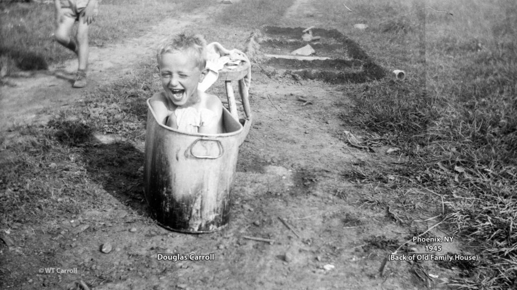 1945 Doug Carroll getting his bath,