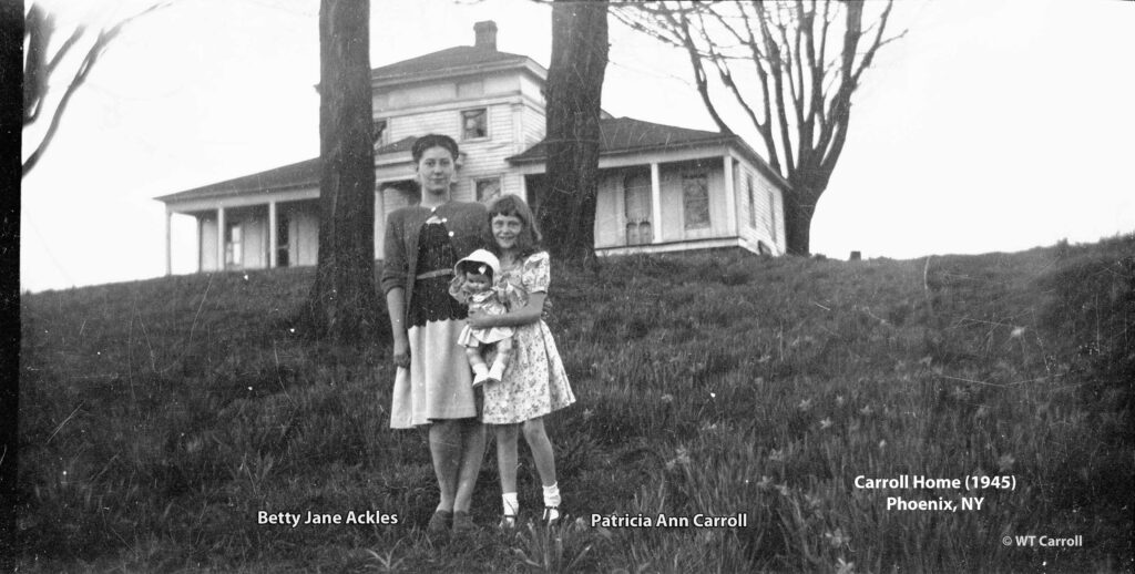 1945 Photo Betty Ackles and Pat Carroll Old Home, Phoenix, NY