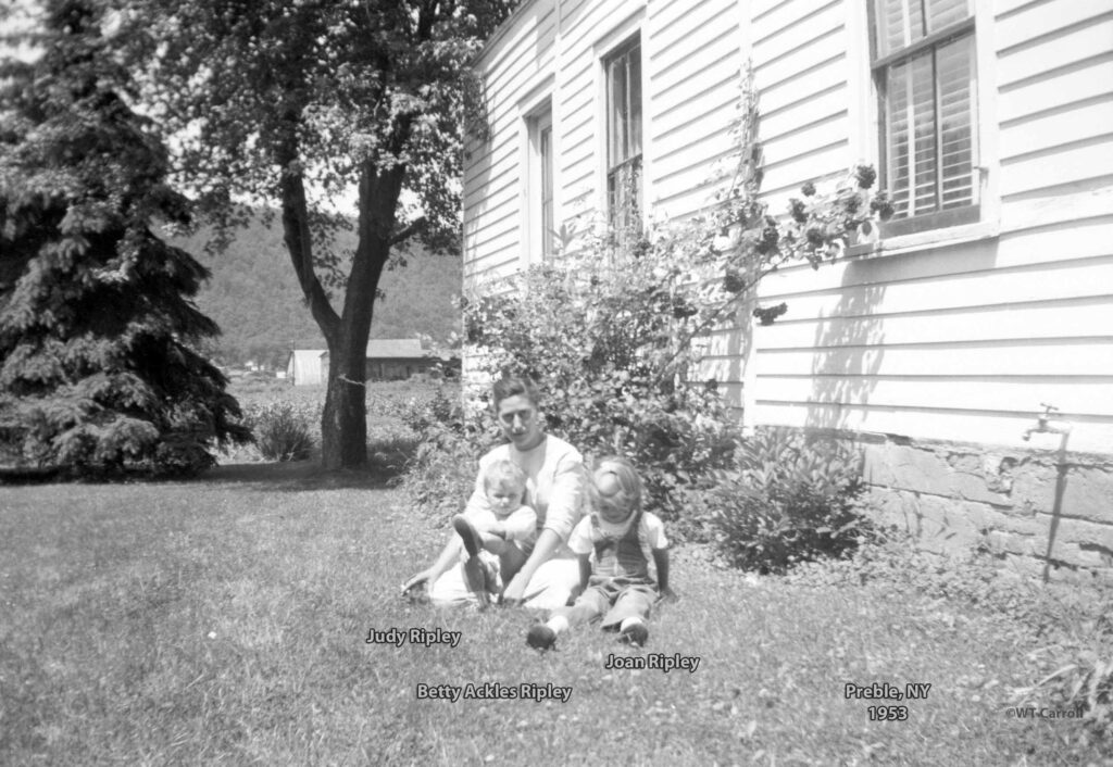 1953 Betty Ripley w/ daughters Judy & Joan, Preble, NY